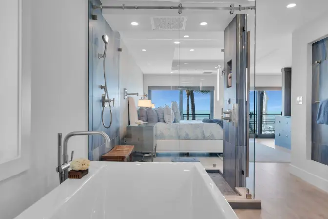 Master bathroom with rain shower